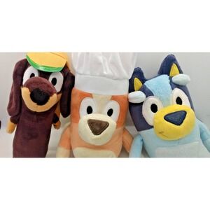 BLUEY 8" Plush Lot of 3 Chef Bingo Snickers Bluey Stuffed Animals by Moose‎ 2018